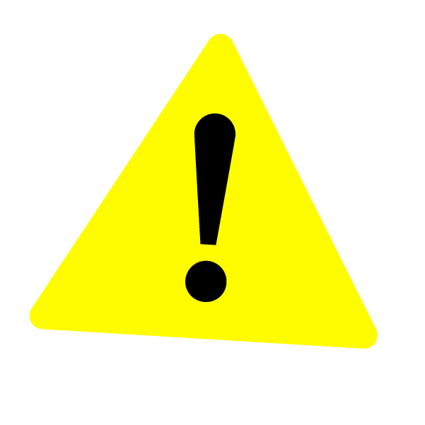 a caution sign in yellow
